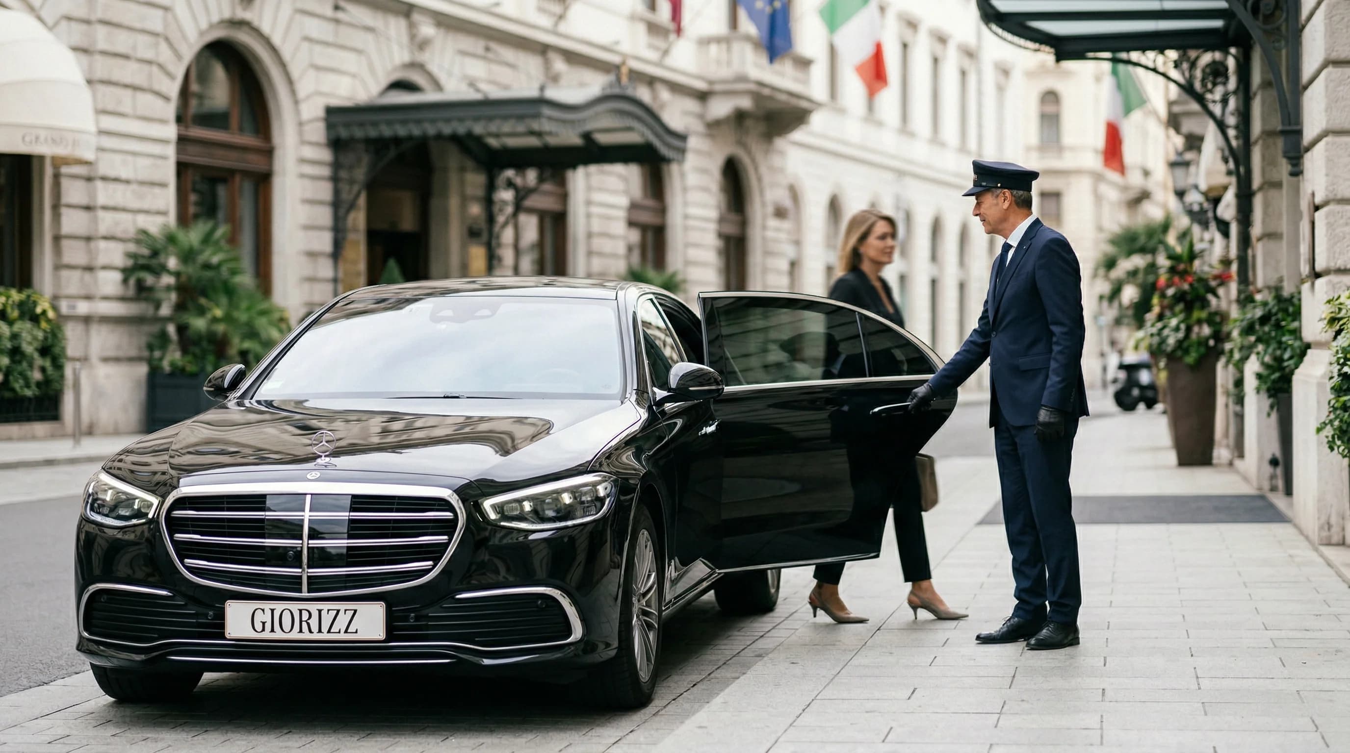 GIORIZZ chauffeur assisting passenger