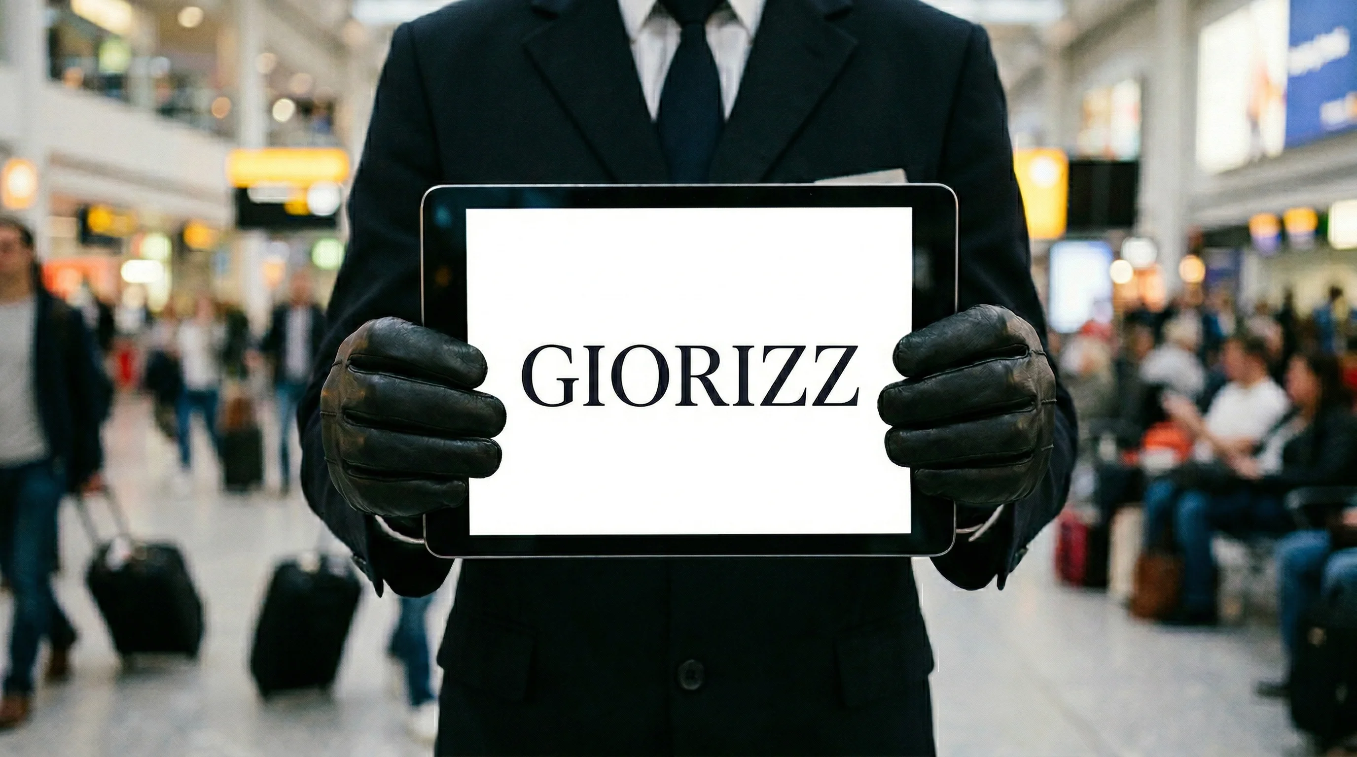 GIORIZZ chauffeur with personalised name sign
